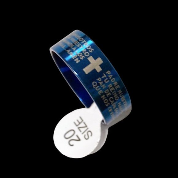 8mm Titanium Steel Prayer Ring Men / Women - Picture 6 of 7